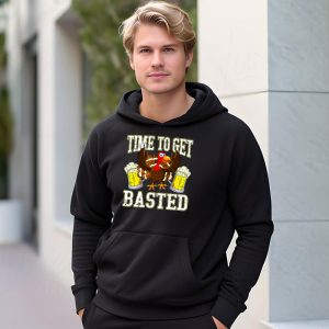 Time To Get Basted Funny Beer Thanksgiving Turkey Gift Hoodie 3 3