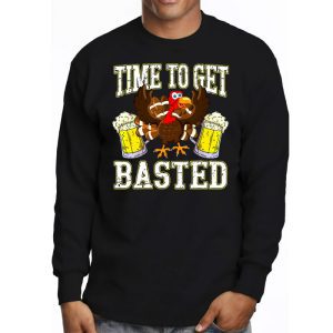 Time To Get Basted Funny Beer Thanksgiving Turkey Gift Longsleeve Tee 3 3