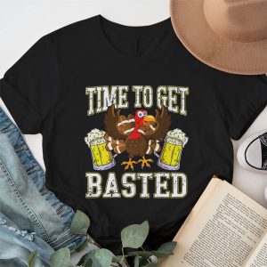 Time To Get Basted Funny Beer Thanksgiving Turkey Gift T Shirt 1 3