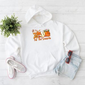 Tis The Season Pumpkin Leaf Latte Fall Thanksgiving Baseball Hoodie 1 2