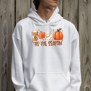 Tis The Season Pumpkin Leaf Latte Fall Thanksgiving Baseball Hoodie 2 1