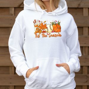 Tis The Season Pumpkin Leaf Latte Fall Thanksgiving Baseball Hoodie 3 2