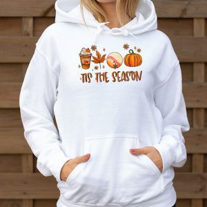 Tis The Season Pumpkin Leaf Latte Fall Thanksgiving Baseball Hoodie 3 3