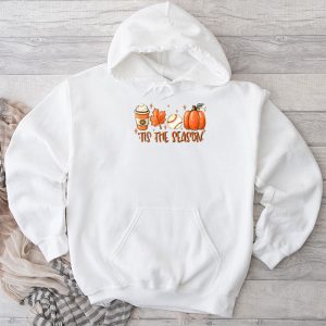 Tis The Season Shirt Pumpkin Leaf Latte Fall Thanksgiving Baseball Perfect Hoodie