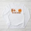 Tis The Season Pumpkin Leaf Latte Fall Thanksgiving Baseball Longsleeve Tee