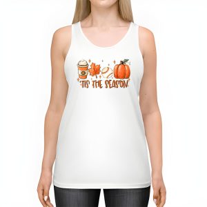 Tis The Season Pumpkin Leaf Latte Fall Thanksgiving Baseball Tank Top 2 1