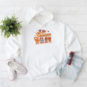 Tis The Season Pumpkin Leaf Latte Fall Thanksgiving Football Hoodie 1 1