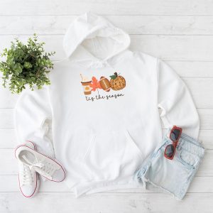 Tis The Season Pumpkin Leaf Latte Fall Thanksgiving Football Hoodie 1 8