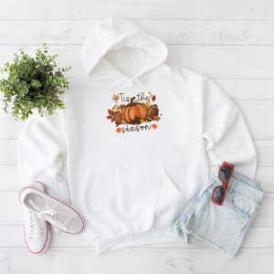 Tis The Season Pumpkin Leaf Latte Fall Thanksgiving Football Hoodie 1 9