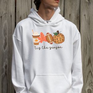 Tis The Season Pumpkin Leaf Latte Fall Thanksgiving Football Hoodie 2 8