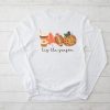 Tis The Season Pumpkin Leaf Latte Fall Thanksgiving Football Longsleeve Tee