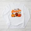 Tis The Season Pumpkin Leaf Latte Fall Thanksgiving Football Longsleeve Tee