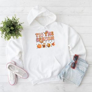 Tis The Season Pumpkin Leaf Latte Fall Volleyball Hoodie 1 1