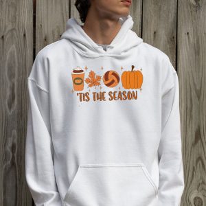 Tis The Season Pumpkin Leaf Latte Fall Volleyball Hoodie 2 2