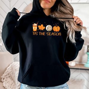 Tis The Season Pumpkin Leaf Latte Fall Volleyball Hoodie 2 3