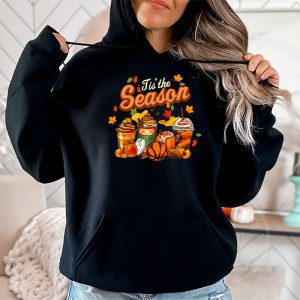 Tis The Season Pumpkin Leaf Latte Fall Volleyball Hoodie 2