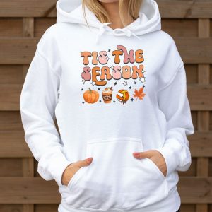 Tis The Season Pumpkin Leaf Latte Fall Volleyball Hoodie 3 1