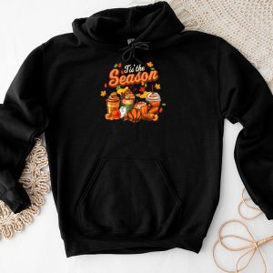 Tis The Season Pumpkin Leaf Latte Fall Volleyball Hoodie