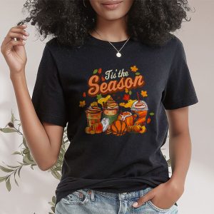 Tis The Season Pumpkin Leaf Latte Fall Volleyball T Shirt 2