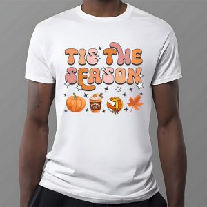 Tis The Season Pumpkin Leaf Latte Fall Volleyball T Shirt 3 1