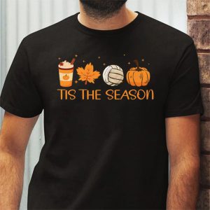 Tis The Season Pumpkin Leaf Latte Fall Volleyball T Shirt 3 3