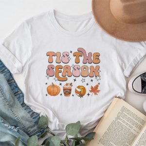 Tis The Season Pumpkin Leaf Latte Fall Volleyball T-Shirt