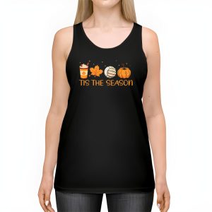 Tis The Season Pumpkin Leaf Latte Fall Volleyball Tank Top 2 3