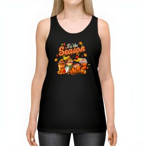 Tis The Season Pumpkin Leaf Latte Fall Volleyball Tank Top 2