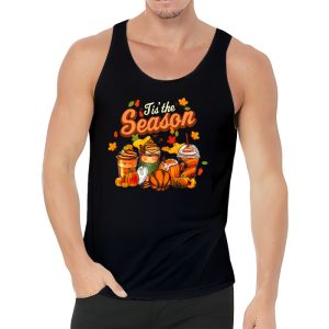 Tis The Season Pumpkin Leaf Latte Fall Volleyball Tank Top 3