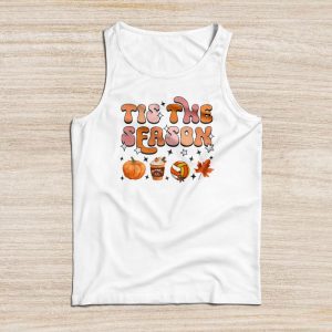 Tis The Season Shirt Pumpkin Leaf Latte Fall Volleyball Perfect Tank Top