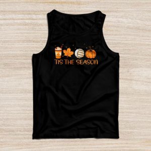 Tis The Season Pumpkin Leaf Latte Fall Volleyball Tank Top