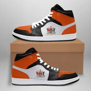 Trinidad and Tobago High Sneakers Air Jordan 1 - Satin Shattered Backboard - Orange JD1 Shoes