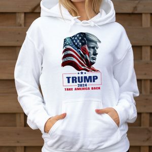 Trump 2024 Take America Back American Flag Trump 2024 Hoodie 3 4