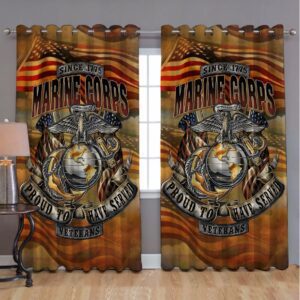 Us Marine Corps Proud Printed Window Curtain Home Decor