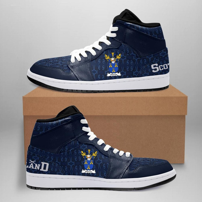 Valange Family Crest High Sneakers Air Jordan 1 Scottish Home JD1 Shoes