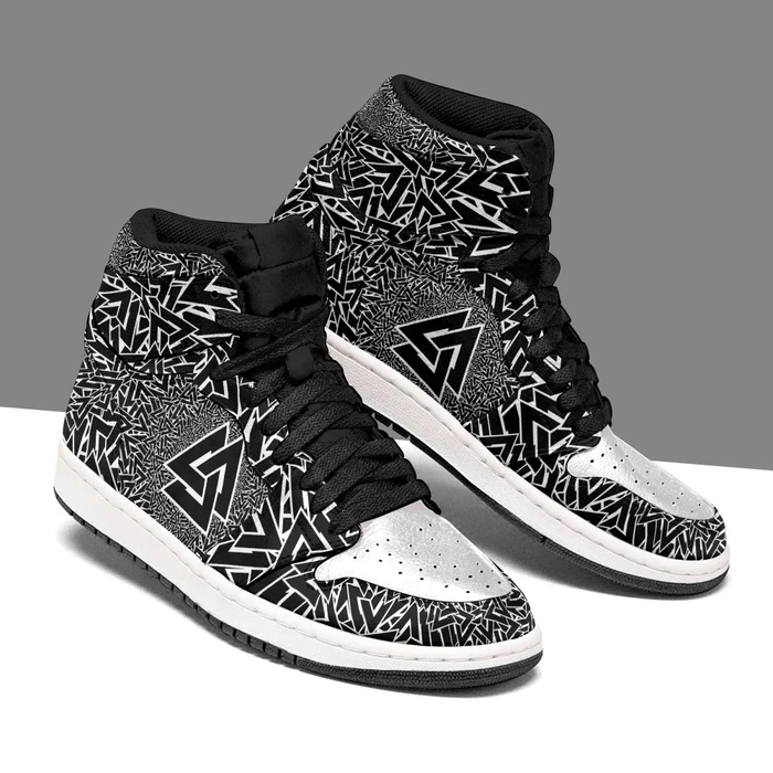 Valknut Pattern High Top Shoe Air Jordan 1 JD1 Shoes