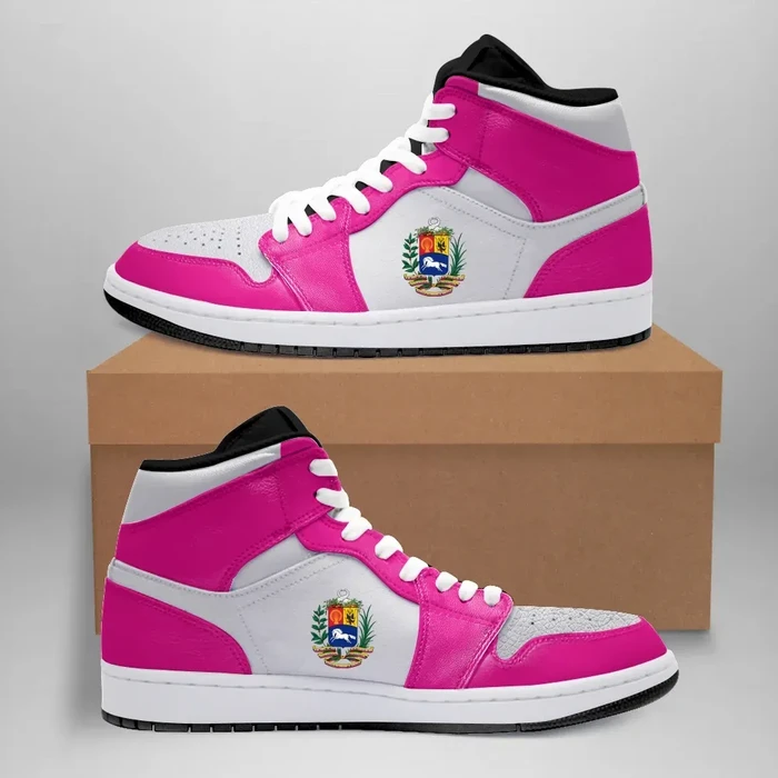 Venezuela High Sneakers Air Jordan 1 - Mid Hyper Pink White JD1 Shoes