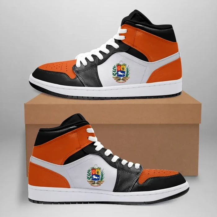 Venezuela High Sneakers Air Jordan 1 - Satin Shattered Backboard - Orange JD1 Shoes
