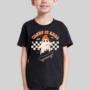 Vintage Retro Halloween Creep It Real Ghost Boy Fall Season T Shirt 2