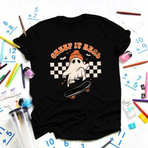 Creep It Real Halloween Shirt Designs Vintage Retro Ghost Boy Fall Season T-Shirt