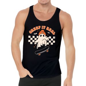 Vintage Retro Halloween Creep It Real Ghost Boy Fall Season Tank Top 1