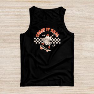 Creep It Real Halloween Shirt Designs Vintage Retro Ghost Boy Fall Season Tank Top