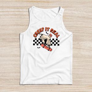 Vintage Retro Halloween Creep It Real Ghost Boy Fall Season Tank Top