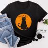 Vintage Scary Halloween Black Cat Costume Retro Moon Cat Mom T-Shirt