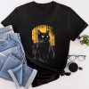 Vintage Scary Halloween Black Cat Costume Retro Moon Cat Mom T-Shirt