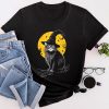 Vintage Scary Halloween Black Cat Costume Retro Moon Cat Mom T-Shirt