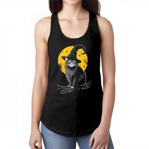 Vintage Scary Halloween Black Cat Costume Retro Moon Cat Mom Tank Top 1 2