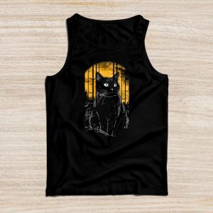 Cute Halloween Shirts Vintage Scary Halloween Black Cat Costume Retro Tank Top