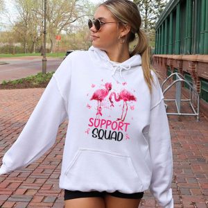 Warrior Support Squad Flamingo Breast Cancer Awareness Hoodie 2 1