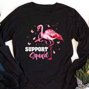 Warrior Support Squad Flamingo Breast Cancer Awareness Longsleeve Tee 1 2